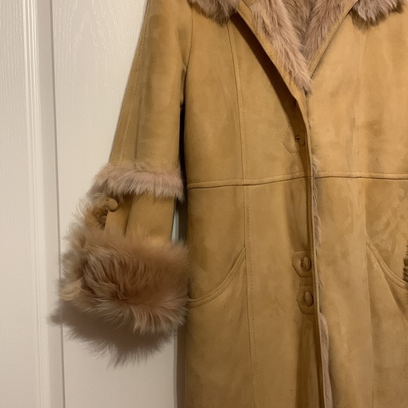 Genuine Sheepskin Maxi Coat - Tan/Camel - Size 10 🇨🇦 - Picture 1 of 17